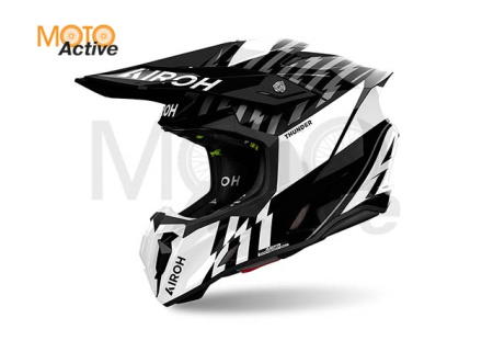 Кроссовый шлем Airoh TWIST 3 THUNDER Black/White Gloss